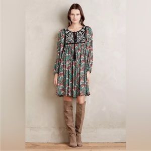 ANTHROPOLOGIE Floreat Ottava Peasant Dress